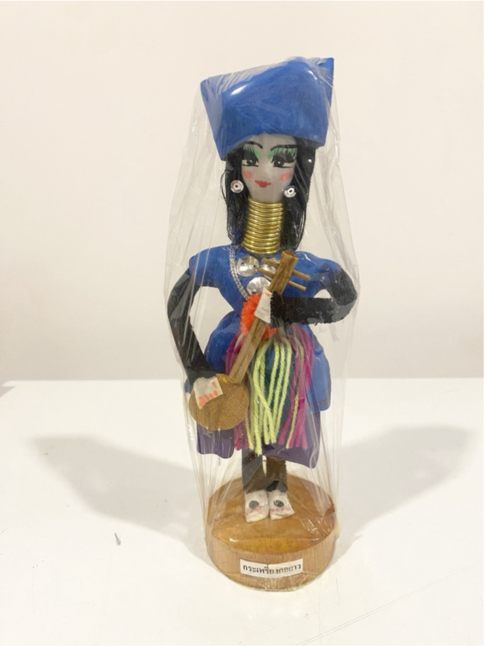 Vintage Thailand Long Neck Karen Kayan Doll Handmade Folk Art Souvenir 9” Sealed